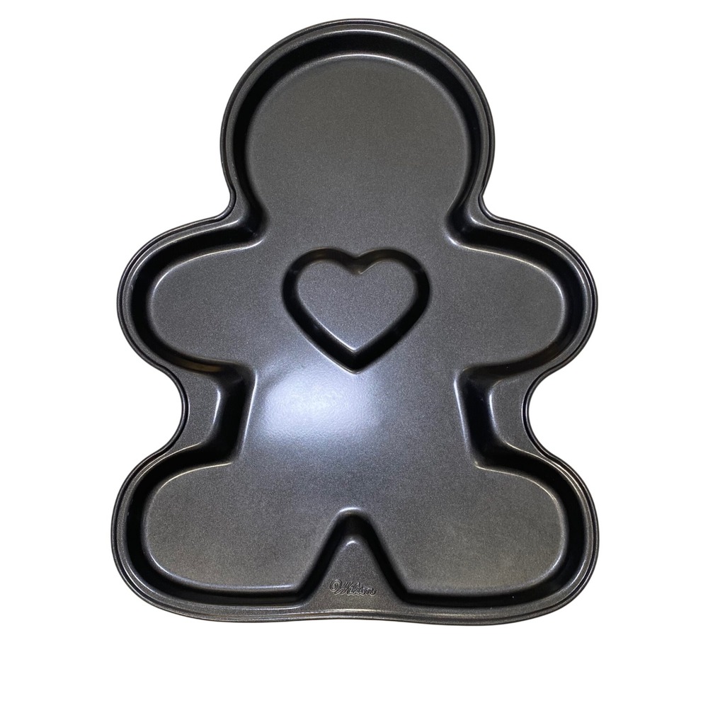 Wilton‎ Gingerbread Man Cake Pan Nonstick Heart Christmas Holiday Baking Mold